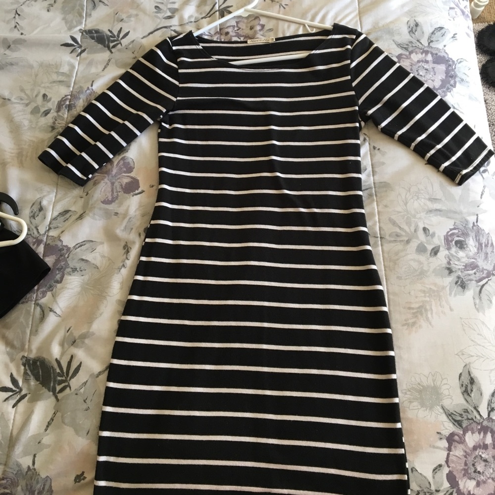 Black and white stripped dress